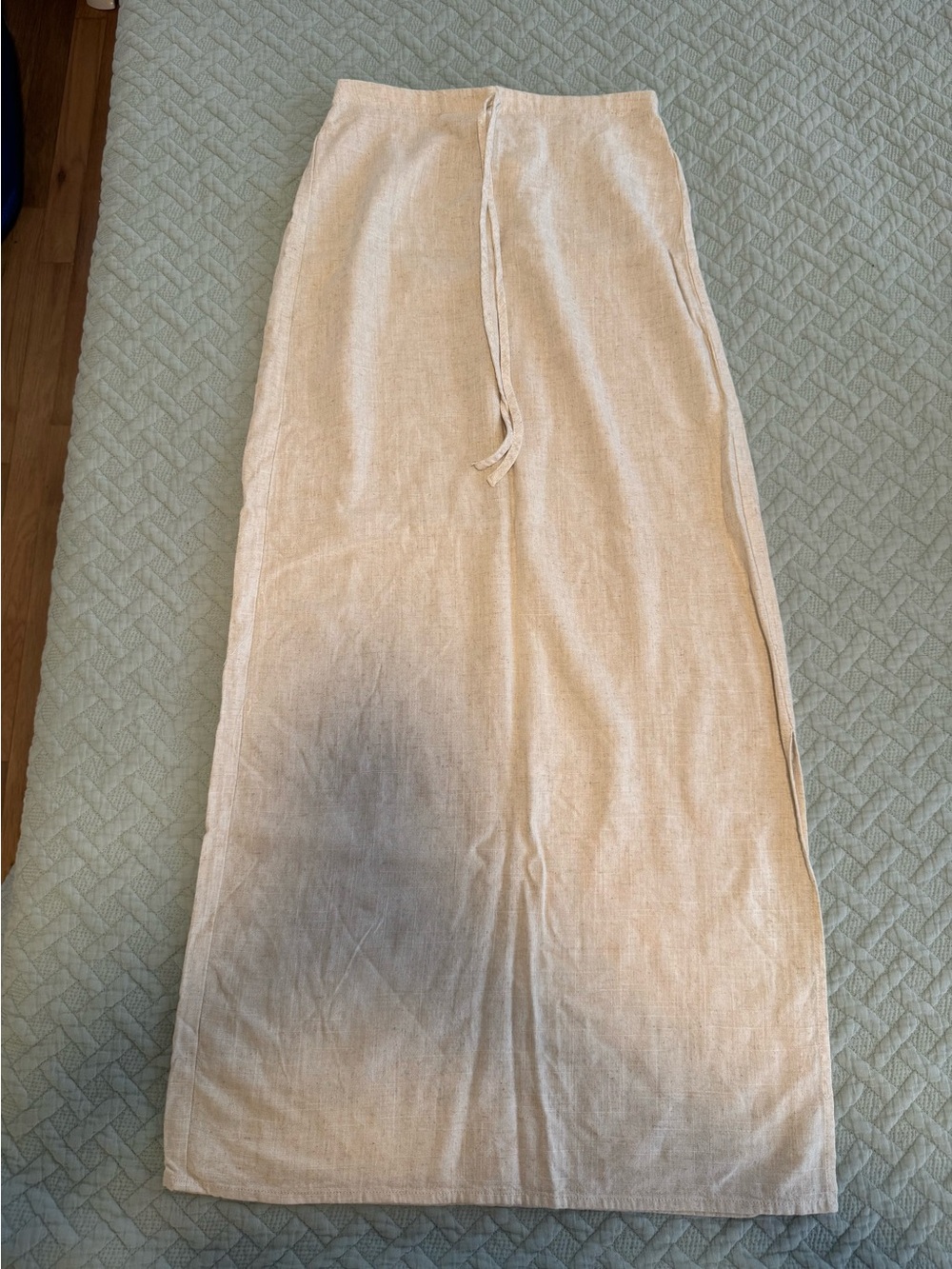 Song of Style Neutral Beige Linen-Blend Skirt